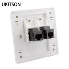 Прямая розетка CAT6 RJ45 с телефонной настенной панелью CAT3 RJ11 86x86 мм для крышки интернет-телефонной розетки