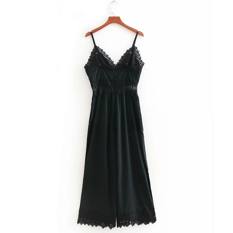 2018 Женские винтажные кружева выдалбливают Лоскутная черная слинг сиамские Штаны