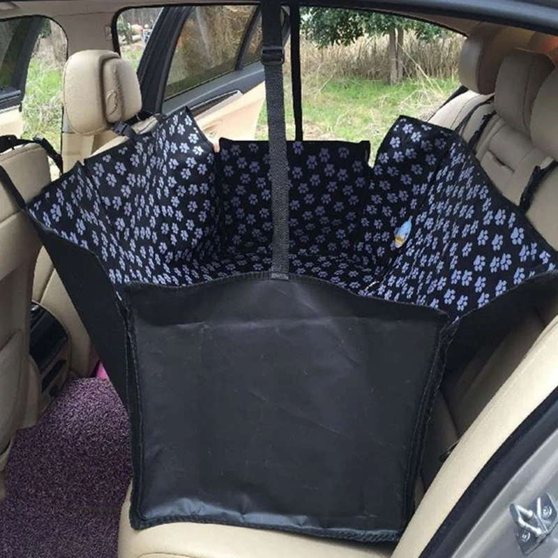 Paw Print Pet Car Seat Cover Waterproof Puppies Small Big Animal Dog Travel Carrying Transportation Protector Easy Wash Foldable | Дом и сад