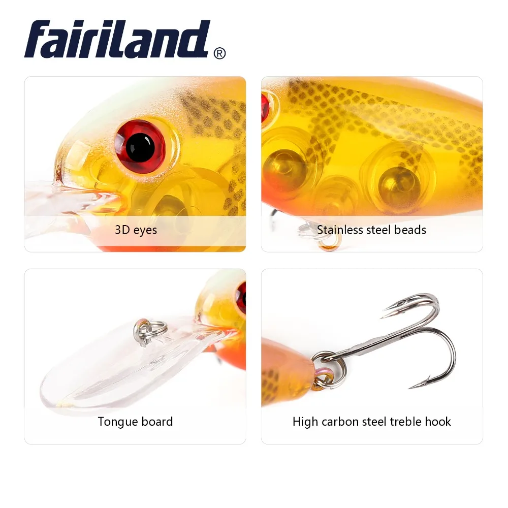 

10pcs/lot Crankbait 7cm/2.8in 15g/0.53oz Hard Baits Bass Crankbait Fishing Lures 10 colors Floating Lure Fishing Wobblers