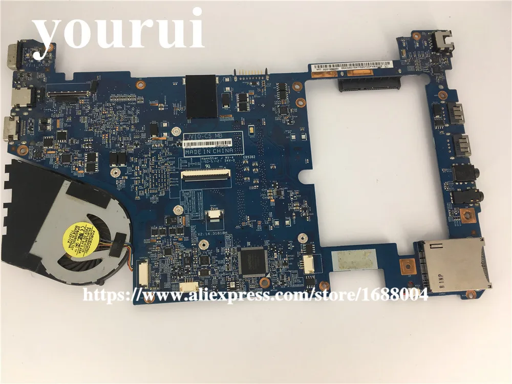 Материнская плата для ноутбука с радиатором I3-380UM ЦП MBPTV01006 DDR3 для 1830 1830 Т серии JV10-CS MB 09918-2 м 48.4GS01.02M HM55