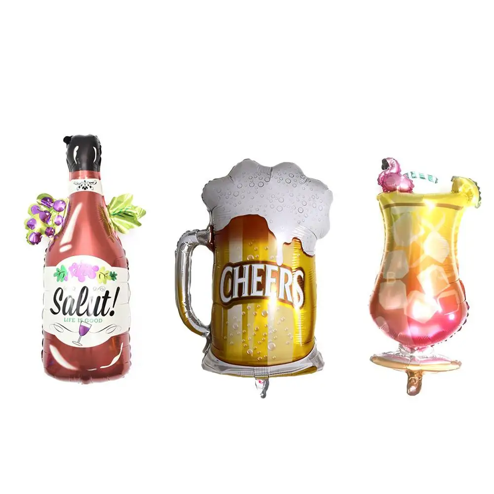 Набор воздушных шаров большая бутылка шампанского на день рождения стеклянный