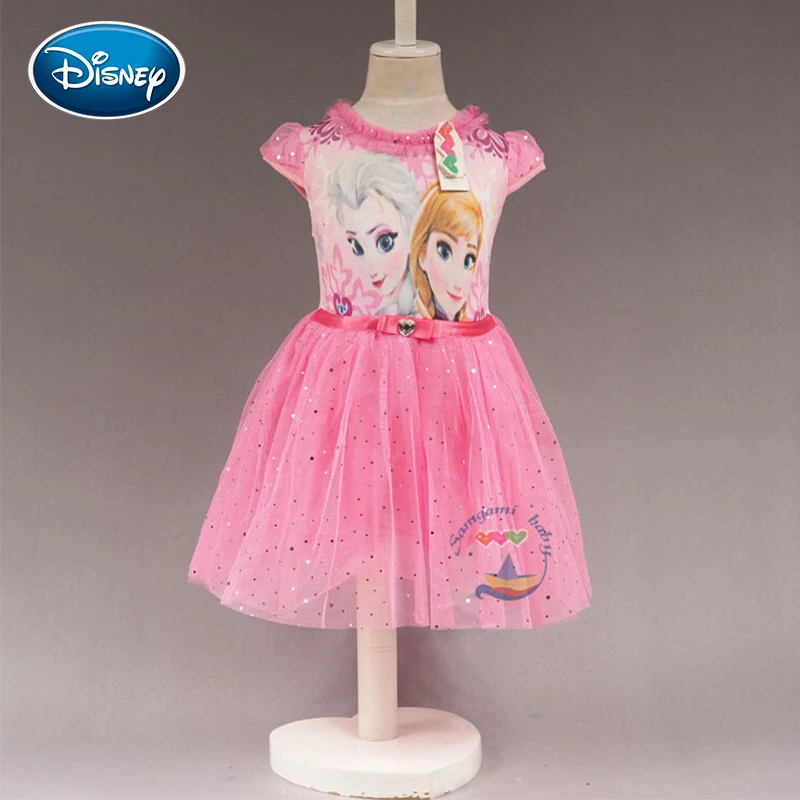 Disney sequined dress summer girls shiny princess children's clothing cotton | Детская одежда и обувь