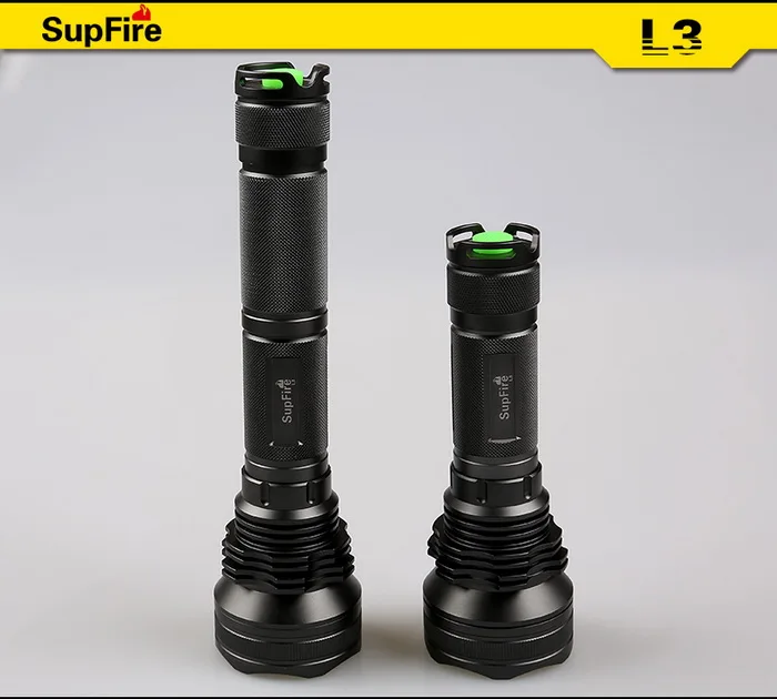 SupFire L3+ Тактический Cree XM-L2 T6 светодиодный фонарик переменной длины фонарь для самообороны с 2*226500 батареей