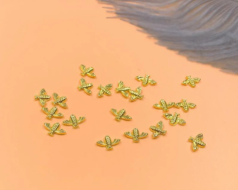 100 шт 3D пчела украшения для ногтей/пчела золотой лак ногтей сделай сам украшение