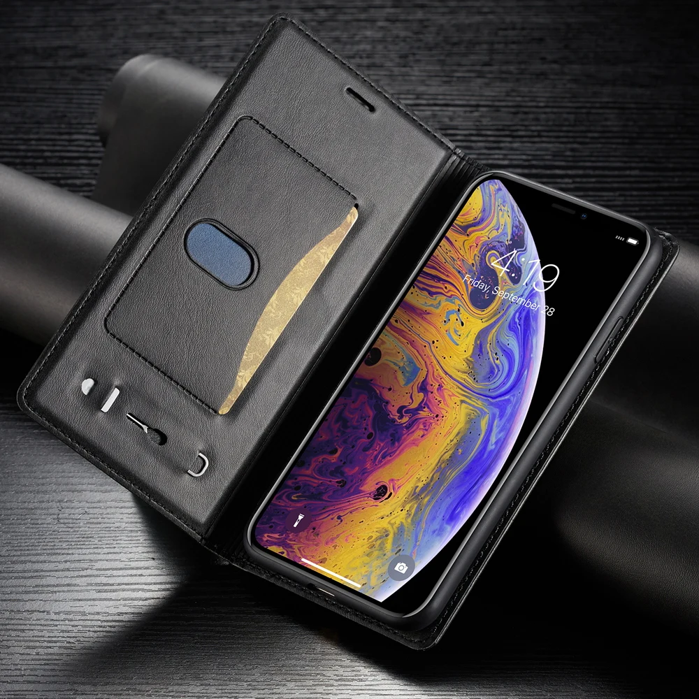 Кожаный чехол s для Apple iPhone 11 Pro X XR XS MAX ProMAX 8 7 6 6S Plus контрастный цвет флип Fundas Магнитный кожаный чехол-Кобура
