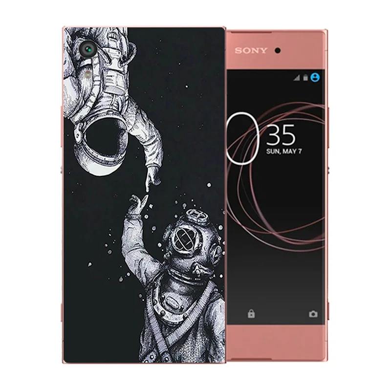 Чехол для телефона космическая Луна узор TPU пара 5 0 дюймов Sony XA1 Coque Xperia Dual G3112 G3116