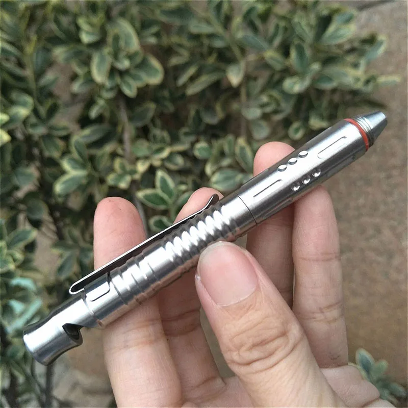Новинка! EDC Mini портативная тактическая ручка со свистком из нержавеющей стали для