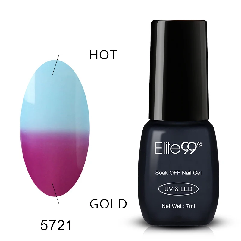 Elite99 изменяющий температуру лак для ногтей Хамелеон отмачиваемый Гель-лак