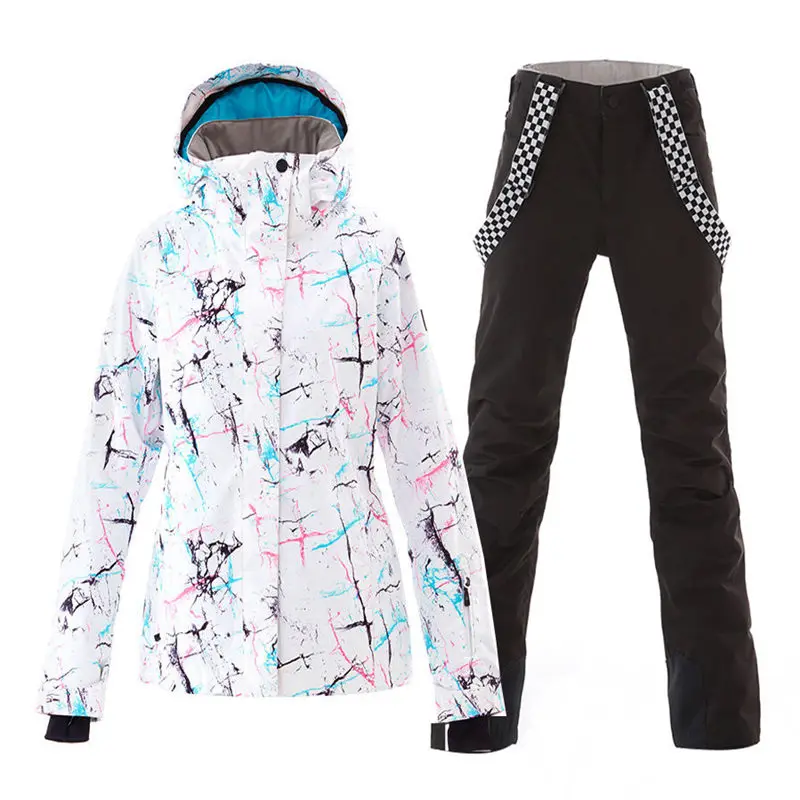 SMN New Women Snow Clothing Snowboarding Suit Sets 10K Waterproof Windproof Winter Outdoor Wear Ski Jacket and Strap Pant | Спорт и