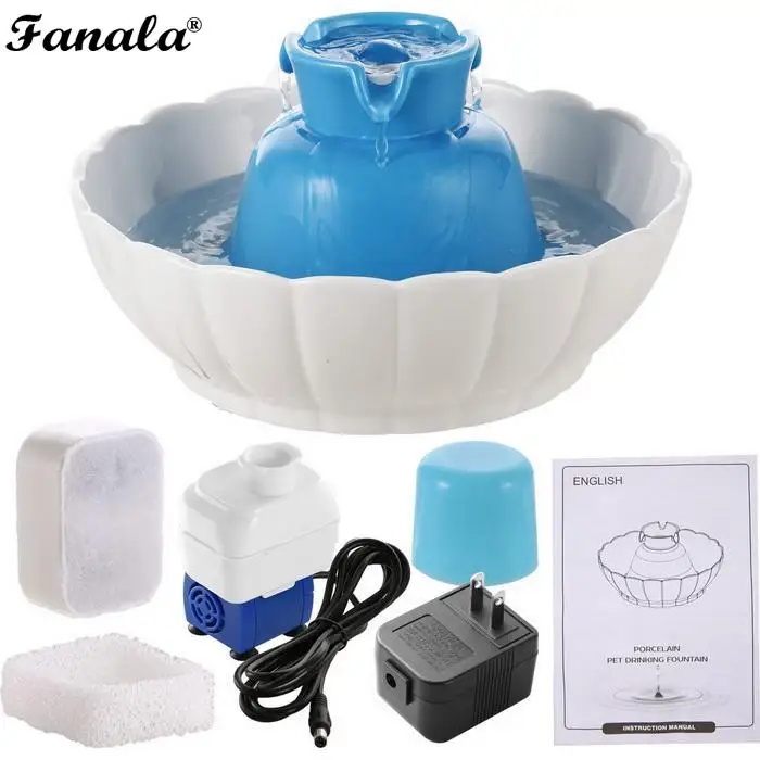 2.1л домашних животных керамический ваттер фонтан для собак кошек Электрический