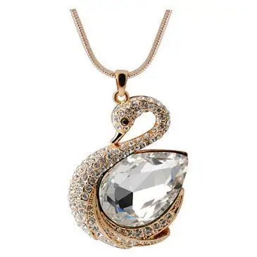 Новинка 2017 года сна Лебедь ожерелье высокое качество длинный свитер кристалл