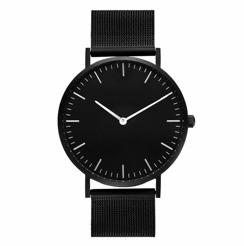 black black Ультра-тонкие модные мужские часы 6,9 мм тонкие мужские часы золотые серебряные черные мужские часы из нержавеющей стали водонепроницаемые наручные часы 40 мм A - Цвет: black black