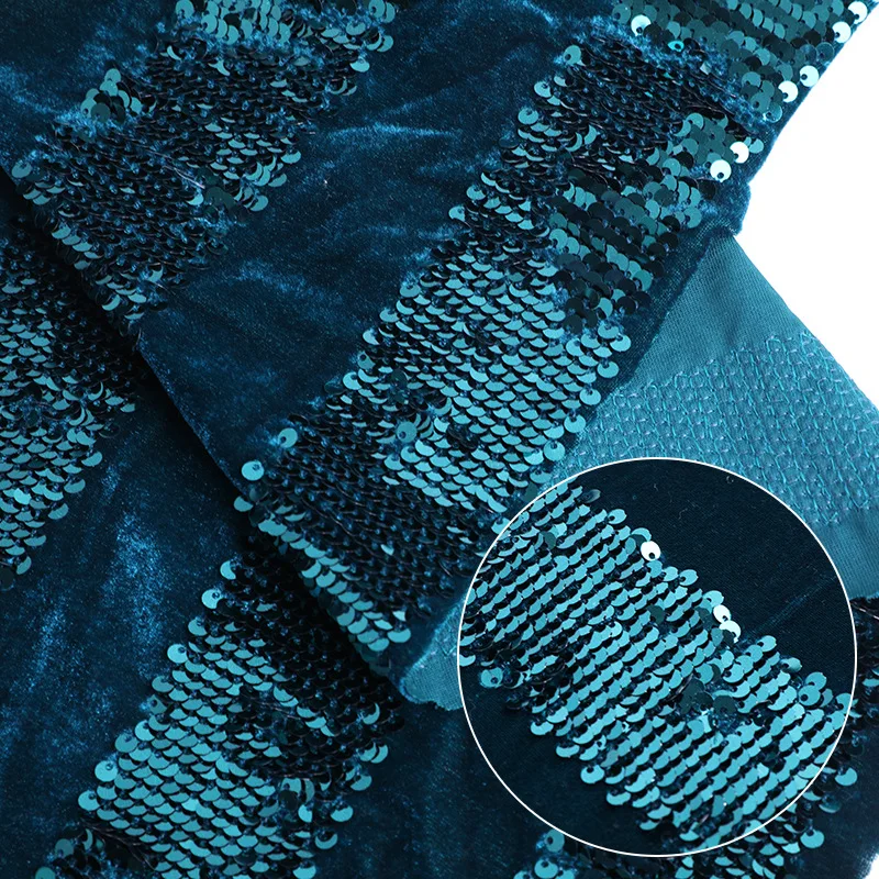 Ткань бархатная с вышивкой и блестками 5 мм | Дом сад