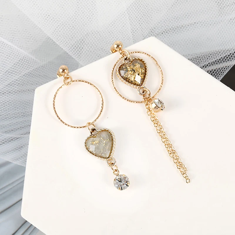 1 пара длинных висячих сережек золотого цвета Стразы с кисточками женские