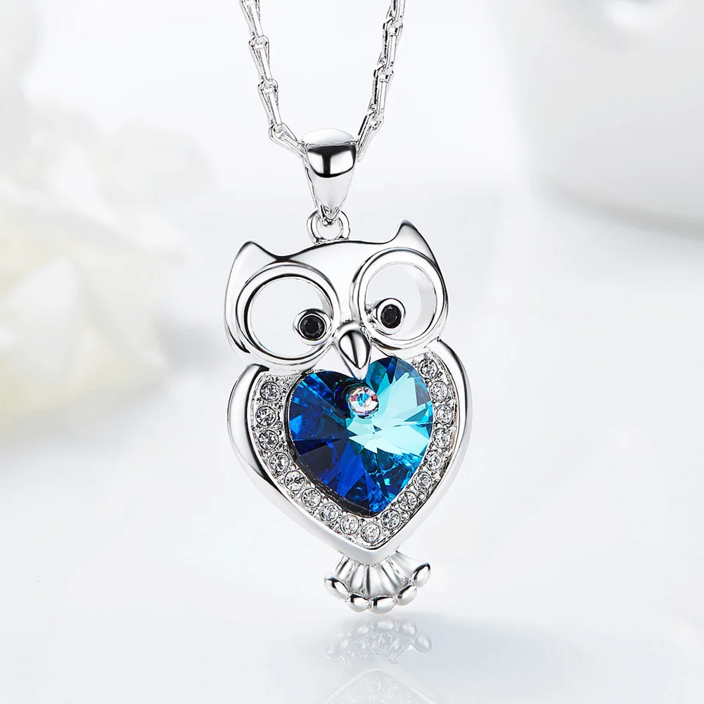 Подвеска в форме Совы Heezen ожерелье с австралийским горным хрусталем модное