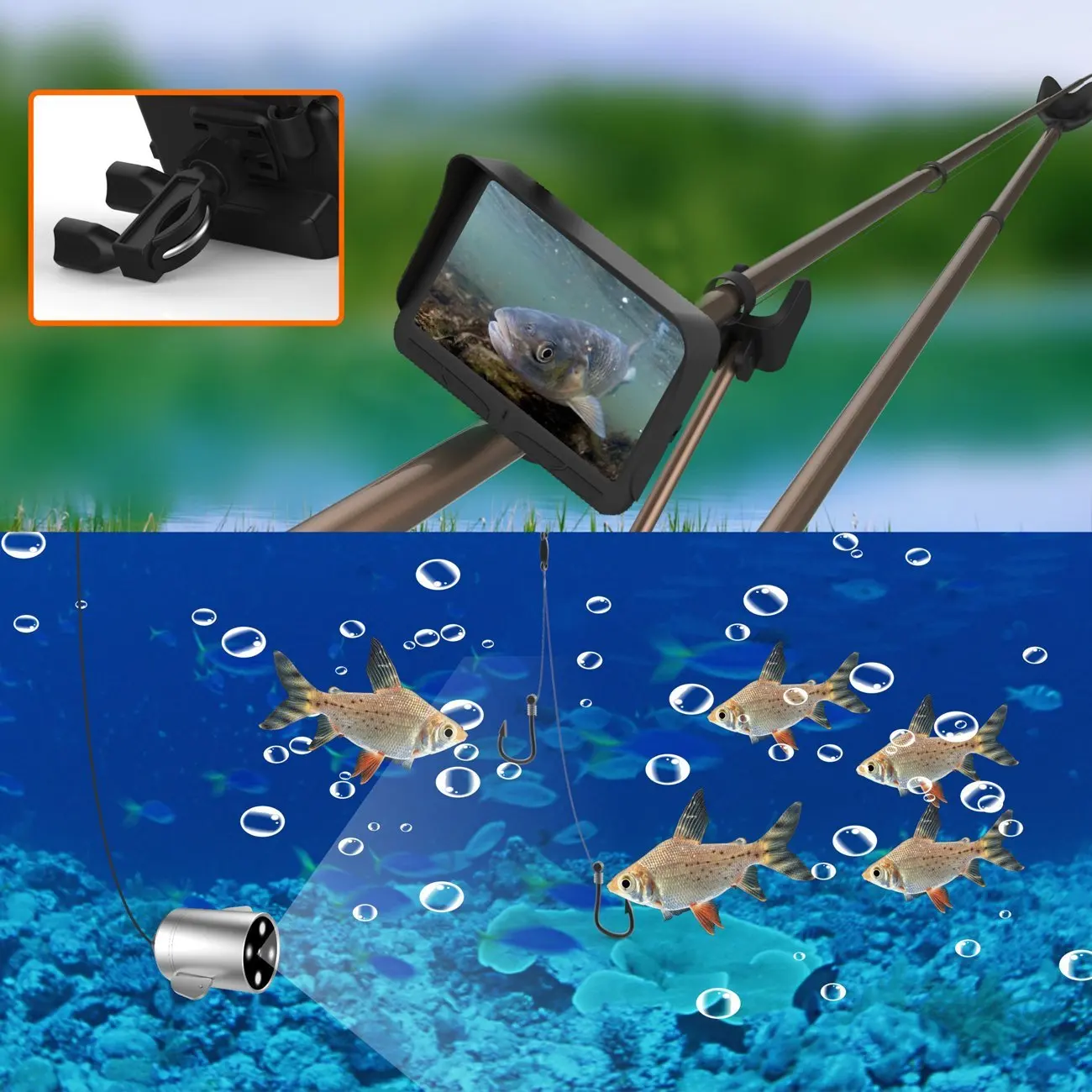HBUDS рыболовный искатель 4 3 дюймов TFT lcd подводная камера для рыбалки 140 градусов