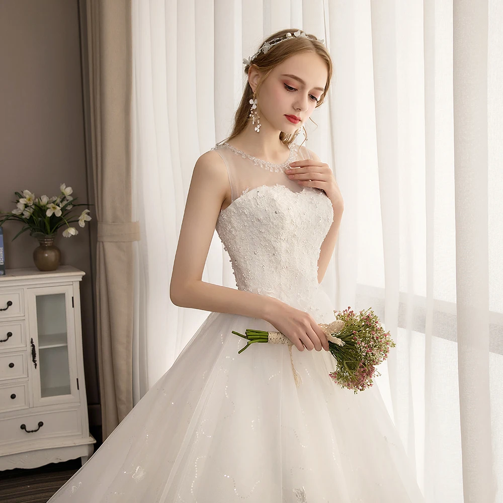 Женское кружевное свадебное платье Fansmile элегантное винтажное со шлейфом модель