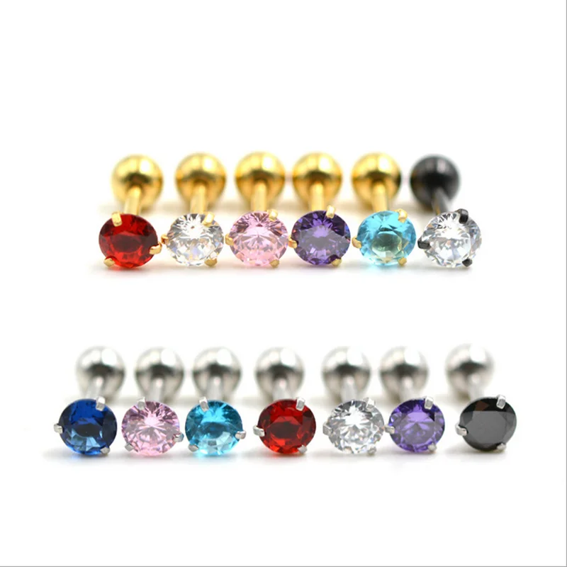 Ювелирные изделия класса AAAA 3 мм круглый циркон лижущий человеческий тело прокол