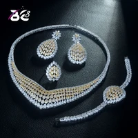 Be 8 High Quality 2 Tones CZ Wedding Jewellery Set Geometric Design Bridal Sets for Women Gift Trendy Set Bijoux Femme S306