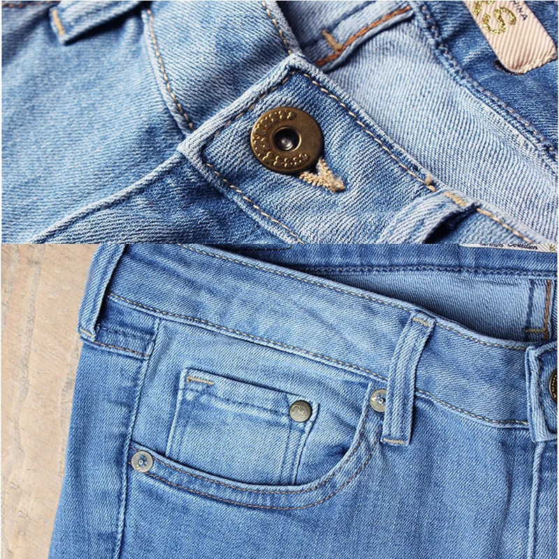 Новый 2017 Высокой Талии Джинсы Женские Хлопок Джинсовые Брюки стретч Женщин