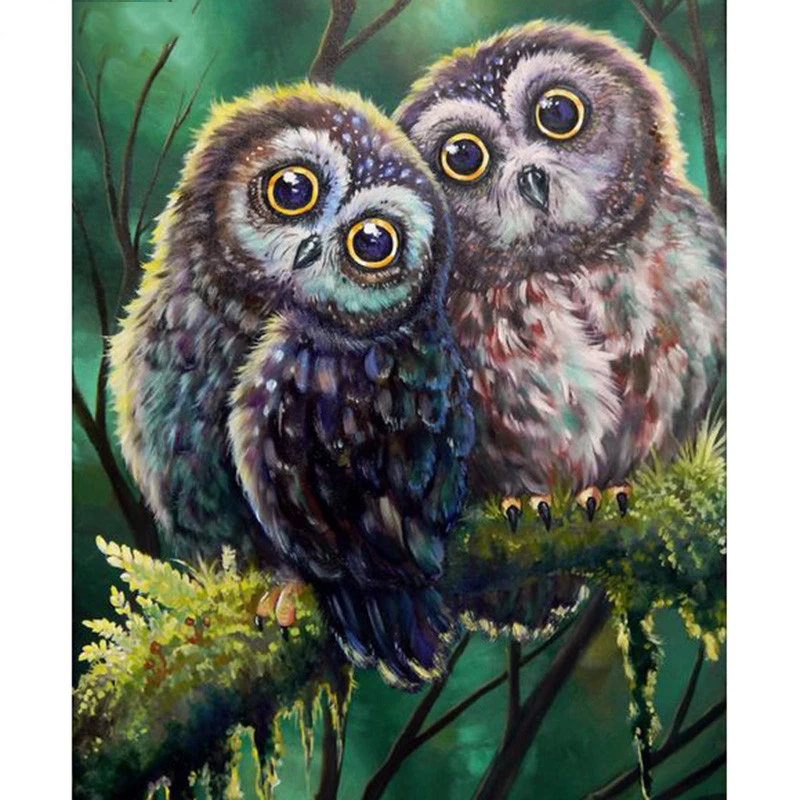 Камни в форме ромба/из серии &quotсделай сам&quot Алмазная вышивка Совы 5D мозаика из