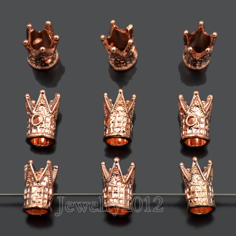 100 шт./лот твердая Металлическая корона король 8x12 мм для браслета соединитель