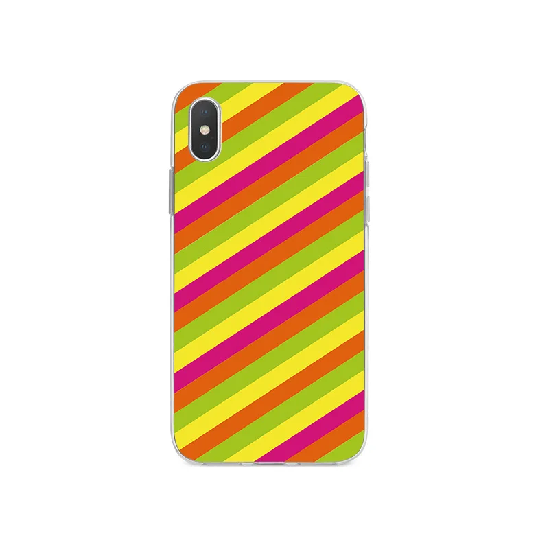 Colored Checkered Rhomb Pattern Silicone Phone Case For iPhone 6 6S 7 8 Plus X XS MAX XR 5 5S SE Soft Back Cover |