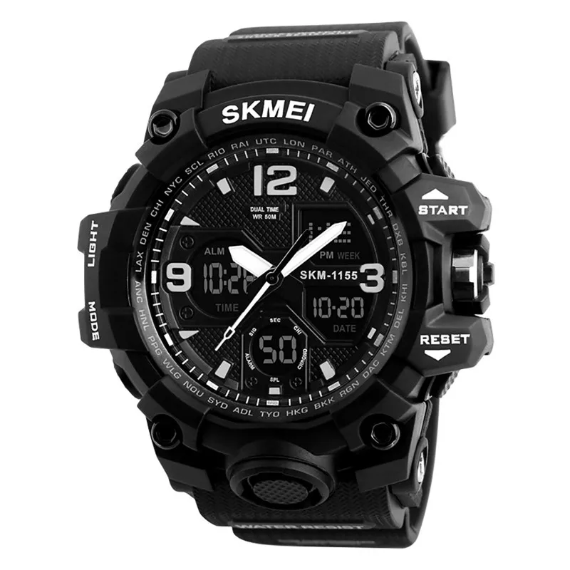 D Часы Новая мода Секундомер reloj relogio skmei мужские спортивные часы с двойным дисплеем цифровые светодиодные электронные часы montre homme montre# A - Цвет: D