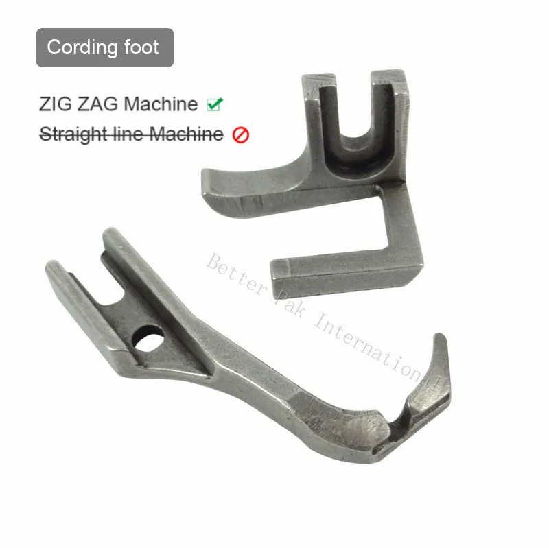 ZIG ZAG Cording foot Застежка-молния, 1/4 прижимная лапка швейной машинки, Зиг заг швейная машина лапка, работа для BateRpak 106-RP кожаная Лапка, нестандартная - Цвет: ZIG ZAG Cording foot