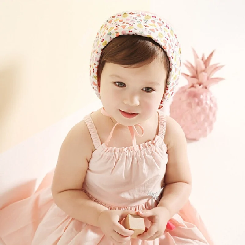 

Yundfly Cute Newborn Kids Girl Bonnet Fruit Printing Nordic Vintage Baby Cotton Beanie Hat Retro Children Christening Cap