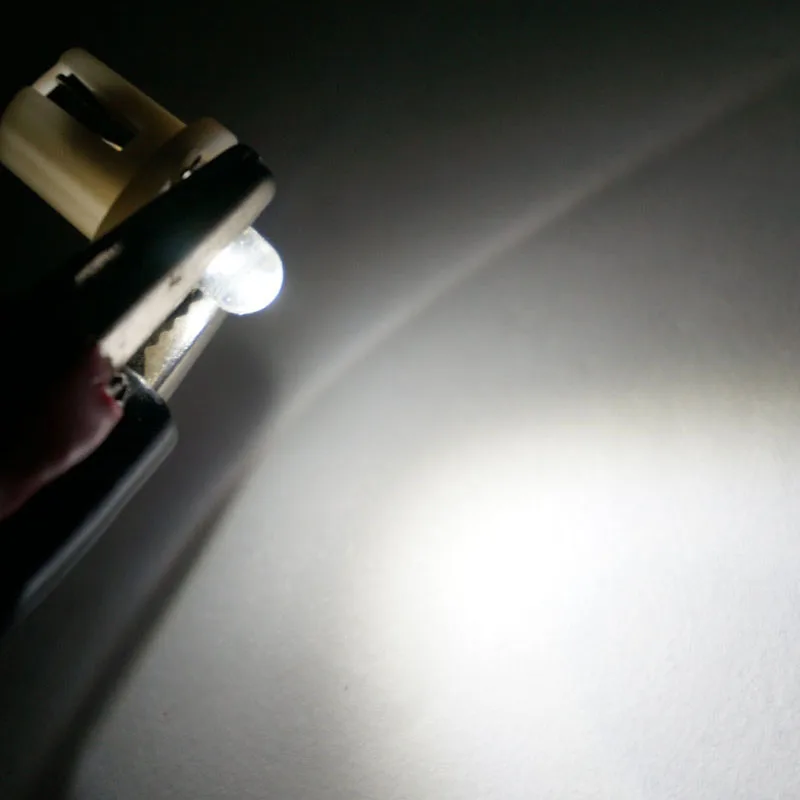 100 шт./лот b8.5 Led 1 SMD T5 Светодиодная лампа для приборной панели автомобиля лампочка