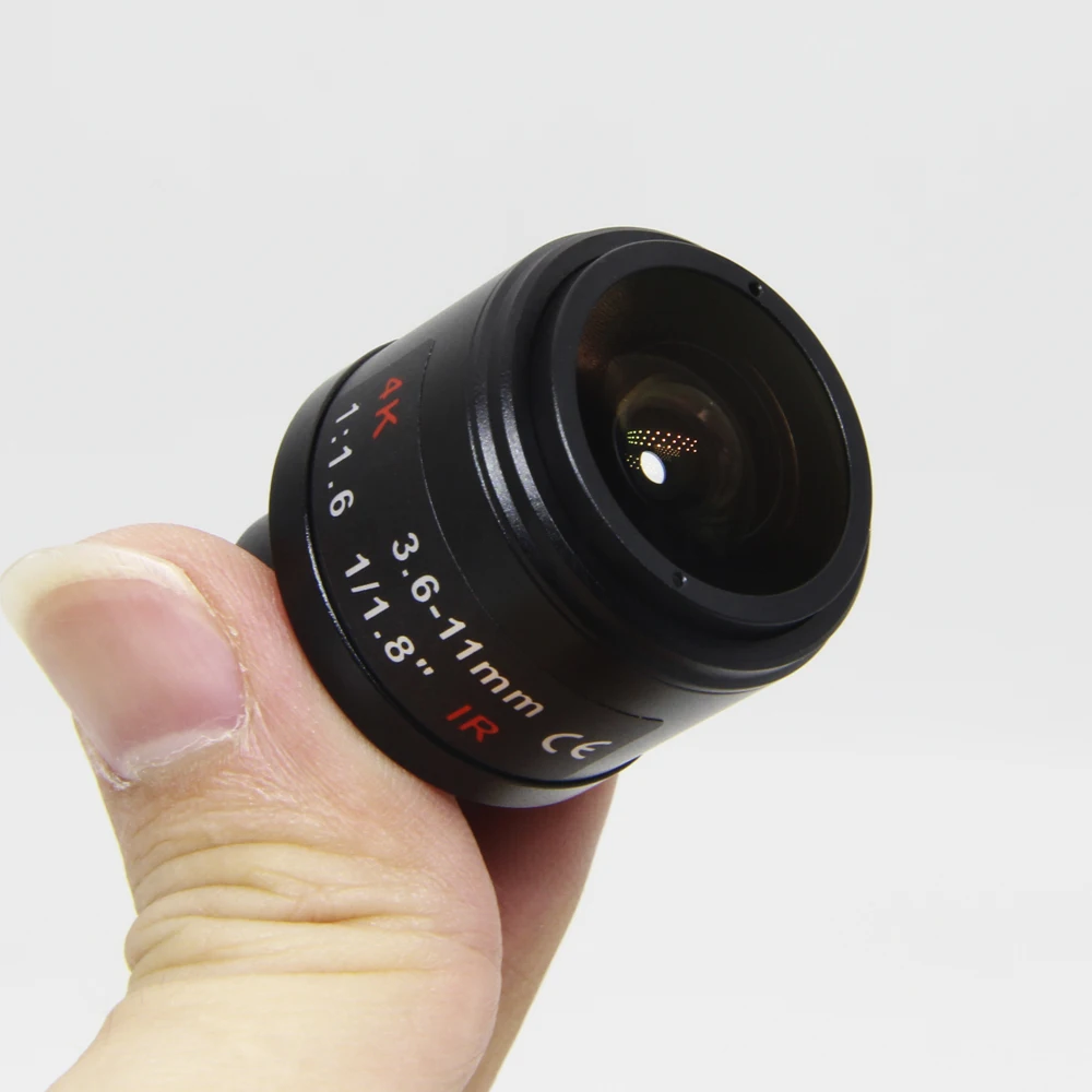 8Megapixel M12 Mount Varifocal 4K Lens For IMX179/317/377/477 Action/Sports Cameras 1/1.8 inch 3.6-11mm Manual Focus and Zoom |