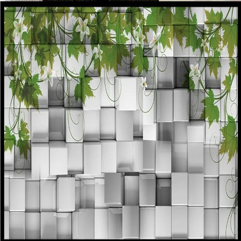 Wellyu пользовательские крупномасштабные фрески красивые 3D Лилия зеленый лист фон