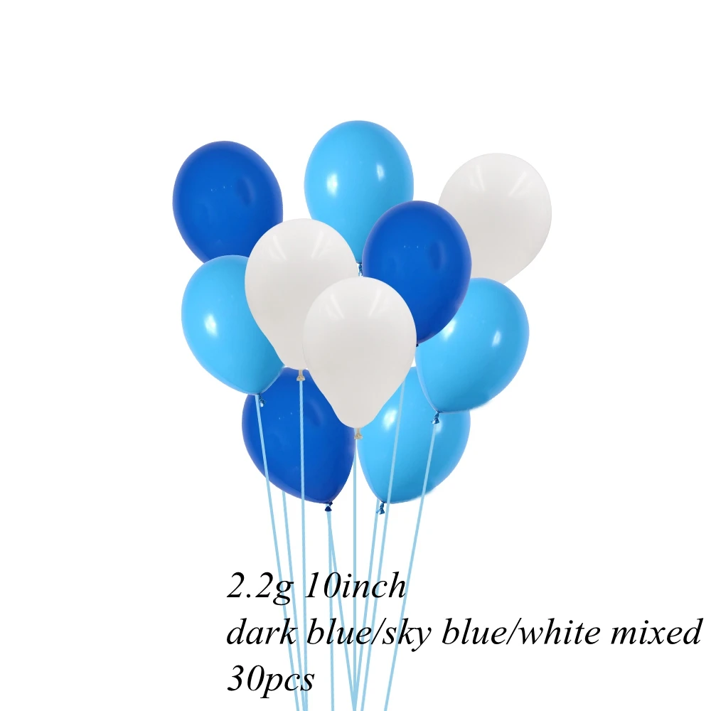 white and 2 blue 30 шт. 3 цвета 12 дюймов воздушные шары невесты латексные воздушные шары для дома Свадебная вечеринка украшения принадлежности для вечеринки-девичника - Цвет: white and 2 blue