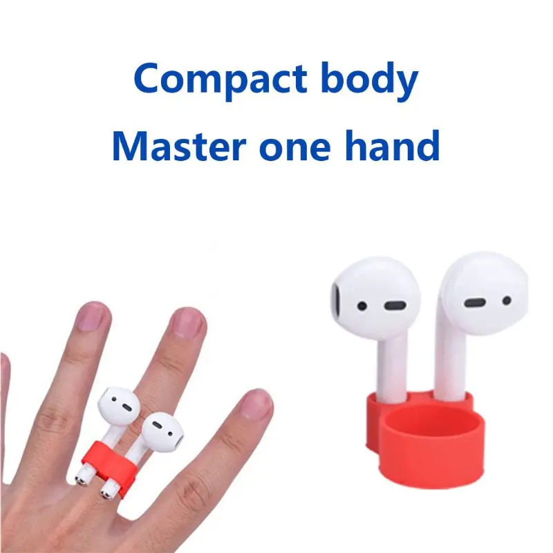 Портативный Силиконовый Держатель с кольцом на палец и пряжкой для Apple Airpods 1/2
