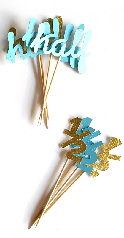 12pcs cupcake topper Золото/серебро/черный блеск 1/2 украшение для именинного торта& Половина с изображением пирожного на день рожденья топперы 6 месяцев вечеринка, украшения еды - Цвет: 12pcs cupcake topper