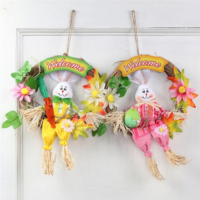 FunPa Пасхальный венок ручной работы милый пугало кролик Цветочный декор красота