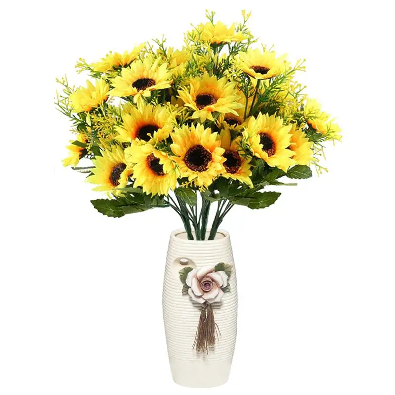 2 ветки Искусственные цветы поддельные подсолнухи искусственные растения для