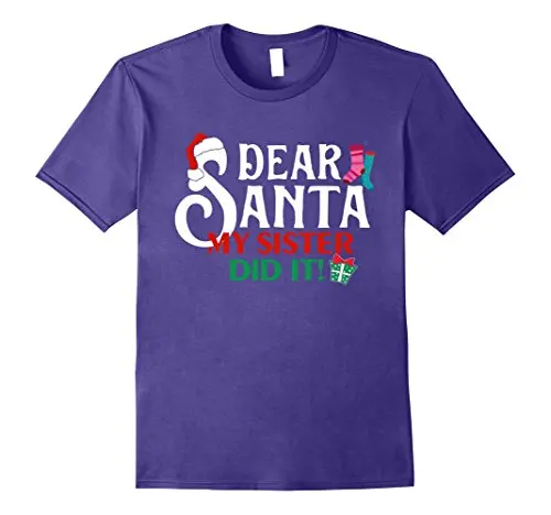 Dear Santa My Sister Did It футболка подарок на Рождество Футболка Мужская Летняя