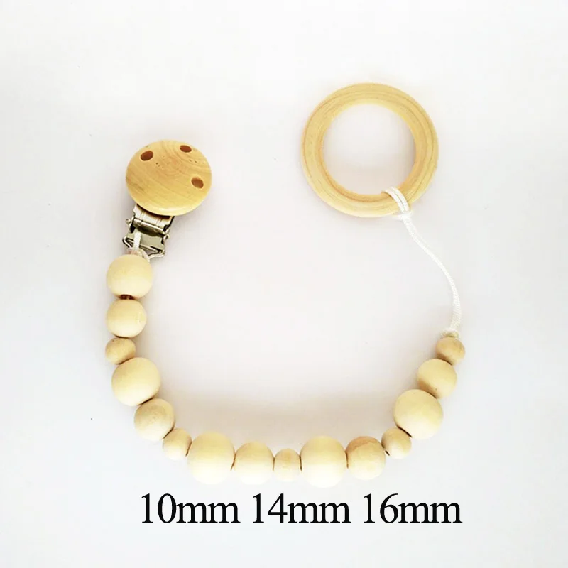 

XCQGH 10PCS Teether Baby Wood Teething Beads Wooden Ring DIY Wooden Teethers Necklace Houten Bijtring