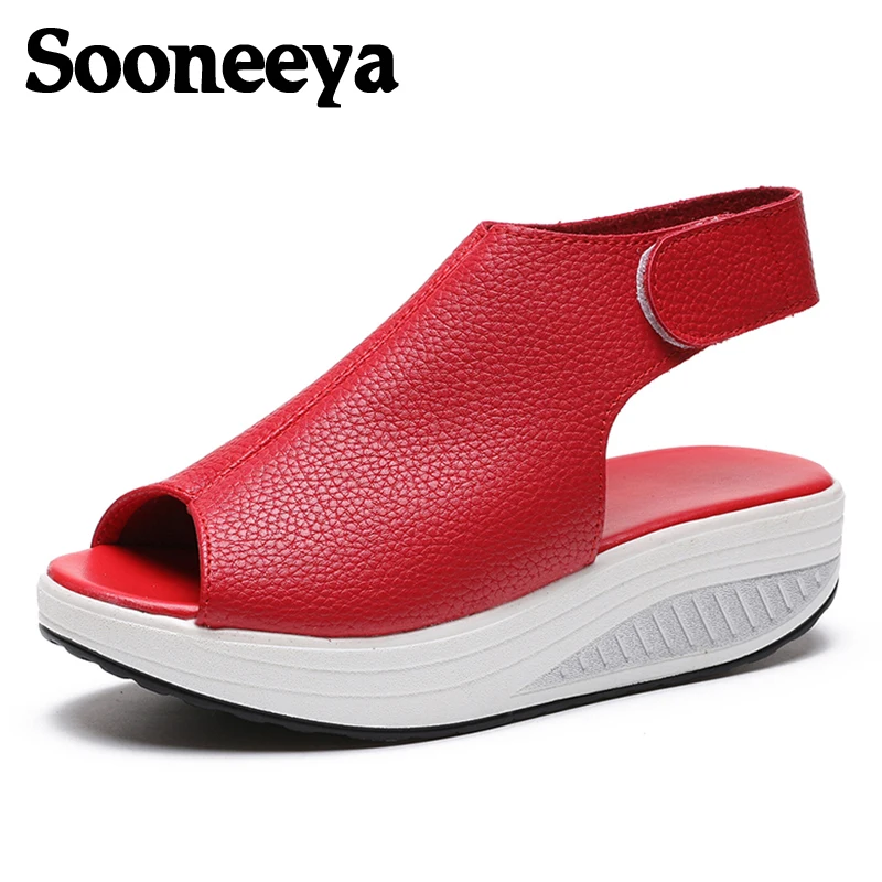 Sooneeya летние женские сандалии с пряжкой из искусственной кожи Модные открытым