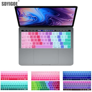 Чехол для клавиатуры Mac Book pro13 15, с сенсорной панелью, A2159, A1706, A1707, A1989, A1990, чехлы для клавиатуры ноутбука, градиентная пленка для клавиатуры