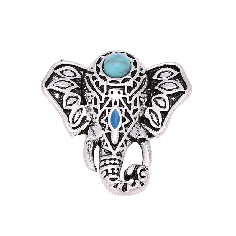 

20pcs/lot wholesale factory 20MM women metal alloy elephant press button jewelry fit leather bracelet