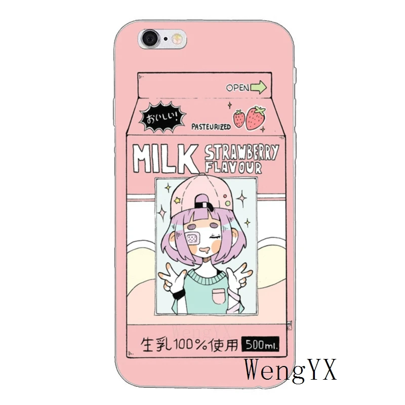 Kawaii японский клубничный молочный силиконовый чехол для телефона для huawei P30 P20 P10 P9 P8 pro Lite plus P Smart Mini GR5 - Цвет: Strawberry-Milk-A-02