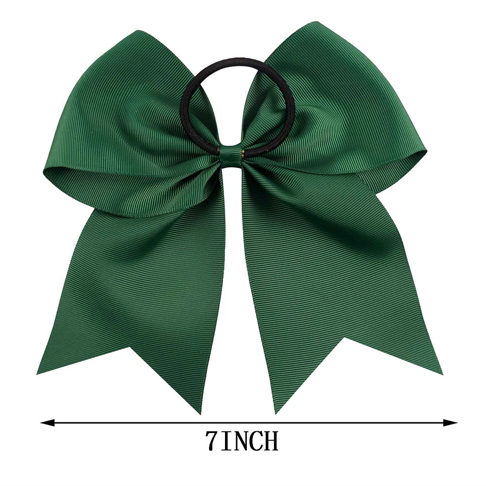 7 дюймов с принтом Bling Snow Cheer банты рождественские однотонные красные зеленые банты для волос с эластичным конским хвостом для девочек DIY аксессуары для волос