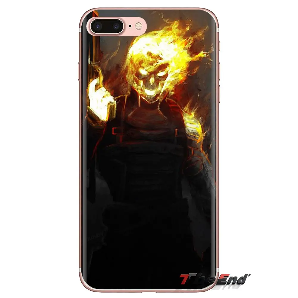 Силиконовый чехол для Xiaomi Mi4 Mi5 Mi5S Mi6 Mi A1 A2 5X 6X 8 9 Lite SE Pro Max Mix 2 3 2S fire car Ghost Rider Head Skull |