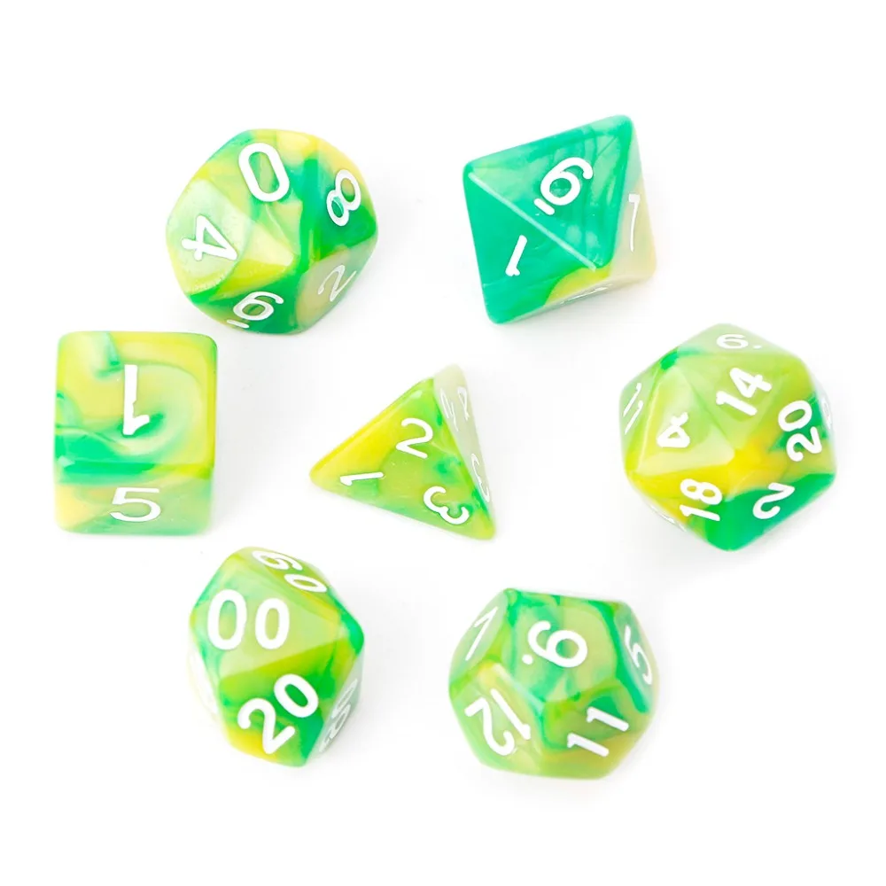 7 шт./компл. акриловые многогранные кости для настольных игр TRPG Dungeons And Dragons|Кубики|