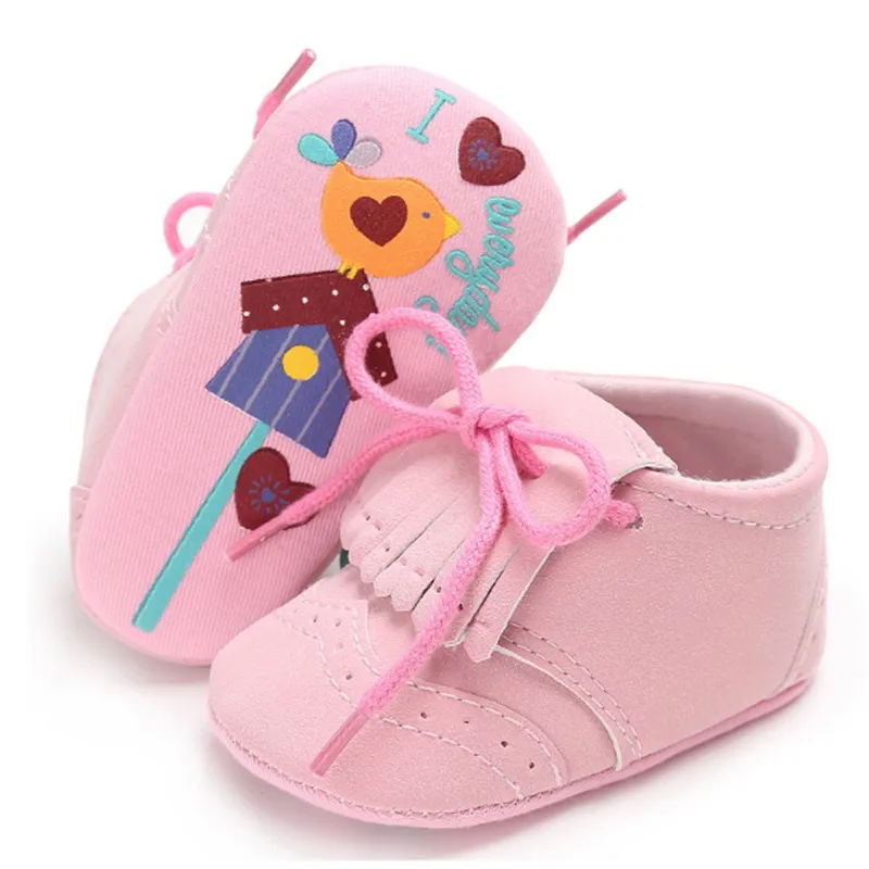 Новинка 2017 года с кисточками для маленьких девочек из искусственной кожи обувь