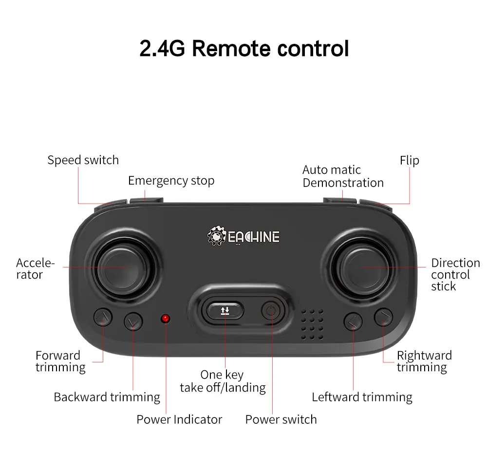 Eachine E019 2-осевой RC трюк парапланерный режим полета с режимом удержания высоты беспилотный мини-Квадрокоптер RTF